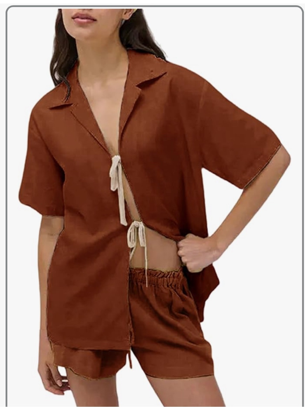 Women's Two-Piece Lounge Swim Set in Rust
